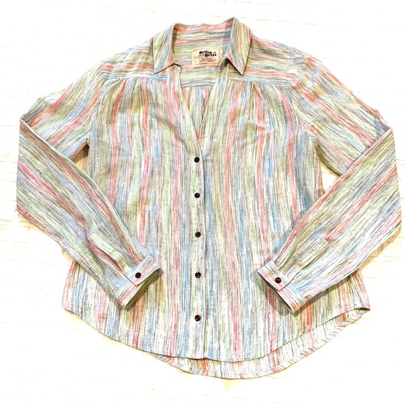 Anthropologie Tops - HOLDING HORSES multi button down cotton blouse